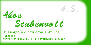 akos stubenvoll business card